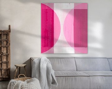 Formes abstraites Bauhaus Magenta Rose sur FRESH Fine Art