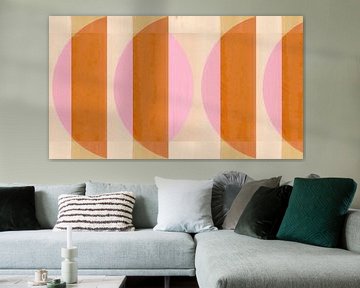 Mid Century Bauhaus Formen Rosa Pfirsich II von FRESH Fine Art