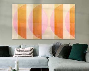 Mid Century Bauhaus Formen Rosa Pfirsich IV von FRESH Fine Art