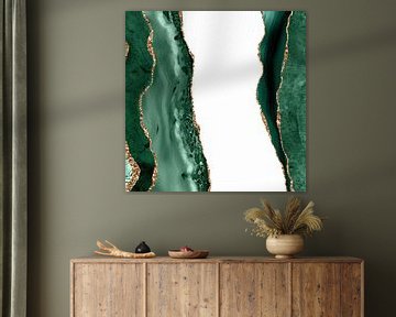 Emerald & Gold Agate Texture 14 van Aloke Design