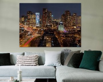 Rotterdam skyline Oude Haven in de avond van Nicolette Eekhof