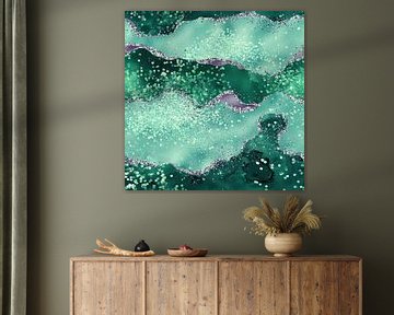 Emerald Glitter Agate Texture 02 sur Aloke Design