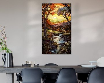 Soleil du soir (vitrail)