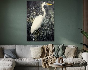 Great White Egret in the Alluvial Forest by Christine Nöhmeier