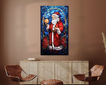 Santa Claus (glas in lood) van Harry Herman