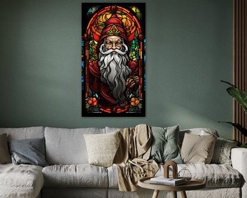 Santa Claus (glas in lood) van Harry Herman