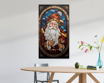 Santa Claus (glas in lood) van Harry Herman