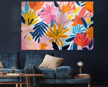 Vintage Bloemen, kleurig en Abstract van Caroline Guerain