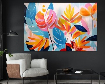 Vintage Bloemen, kleurig en Abstract by Caroline Guerain