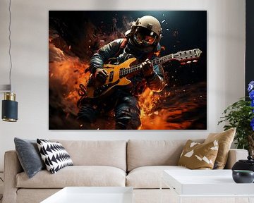 gitaar spelende astronaut