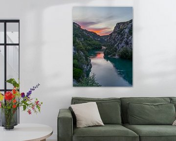 Gorges du Verdon dans la lumière du soir (perspective élevée, portrait) sur Bram Lubbers