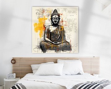 Inkblot Serenity: Textual Meditations with Buddha by PixelMint.