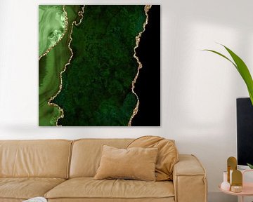 Green & Gold Agate Texture 15 van Aloke Design