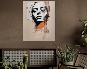 Portrait en techniques mixtes dans le style collage sur Carla Van Iersel