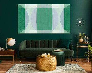 Mid Century Bauhaus Formes en mousse Forêt Vert doux sur FRESH Fine Art