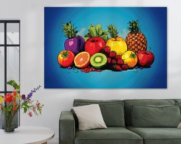 Colourful Fruit in Pop Art