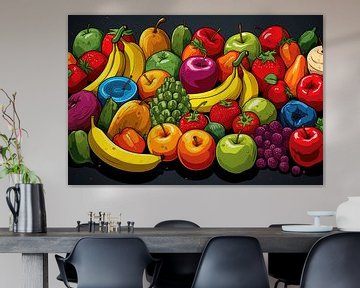 Vers Fruit in Popart Stijl van Beeld Creaties Ed Steenhoek | Fotografie en Kunstmatige Beelden