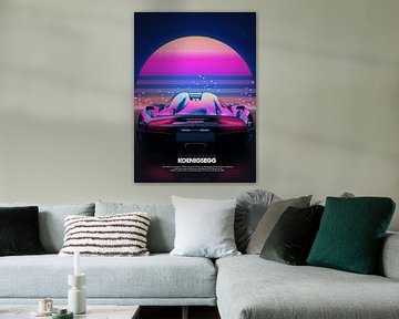 Koenigsegg Synthwave Poster van Ali Firdaus