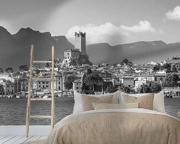 Malcesine on Lake Garda in black and white by Manfred Voss, Black-White Photography