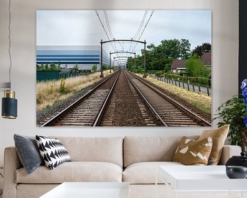 Railway line in Oud-Gastel (Netherlands) by Werner Lerooy