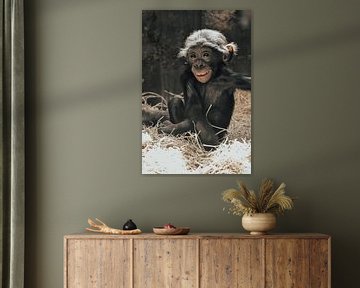Lachende Bonobo aap van Esther van Engen