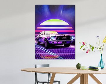 Ford Mustang Synthwave sur Ali Firdaus