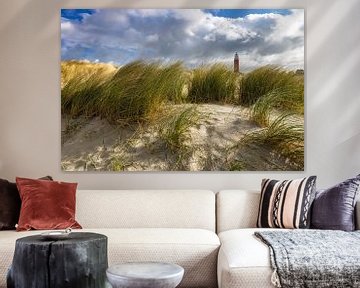Leuchtturm und Dünen auf Texel von Daniela Beyer