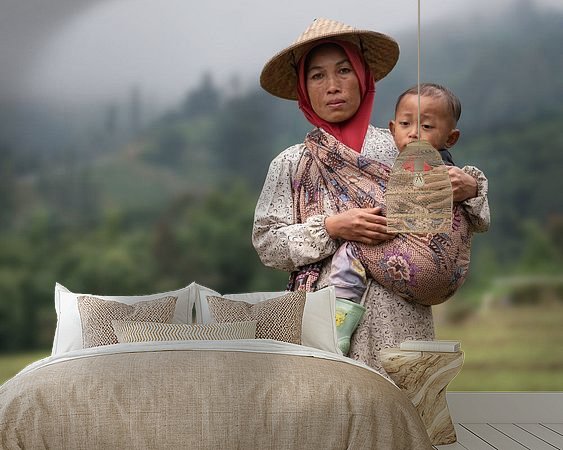 Voorbeeld van het werk in een kamer