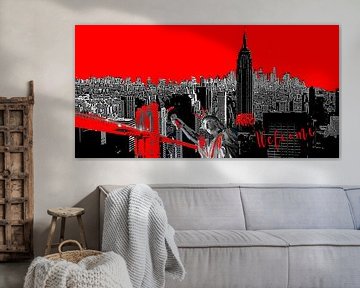 New York Zwart - Rood van Bernd Klimmer