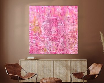 Roze Suikergoed Flos Abstracte Kunst van Dorothy Berry-Lound