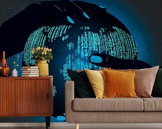 Voorbeeld van het werk in een kamer