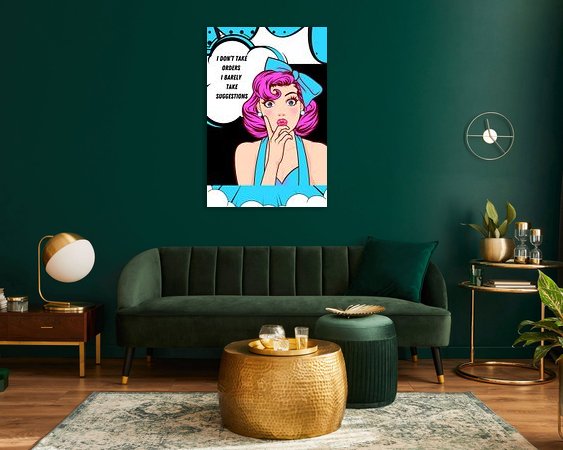 Voorbeeld van het werk in een kamer