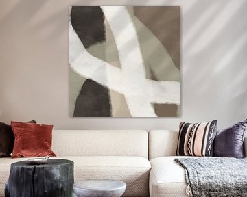 Modern abstract minimalist art. Organic shapes and lines in neutral colors. Motion. by Dina Dankers