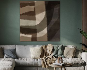 Modern abstract minimalist art. Organic shapes and lines in neutral colors. Reflections. by Dina Dankers