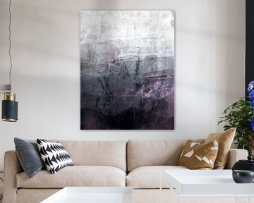 Paysage d'hiver Abstraction en gris argent mauve sur FRESH Fine Art