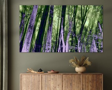 Magic Forest in Groen en Lavendel-Mauve van FRESH Fine Art