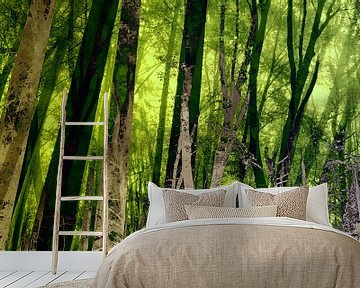 Zauber Wald in Sanft Grün von FRESH Fine Art