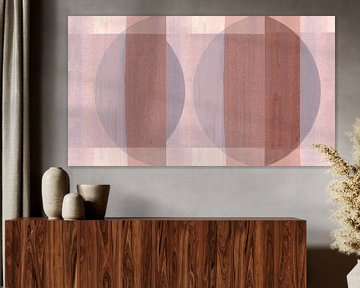 Mid Century Bauhaus Formen Pastellmalerei Alt Rosa Blush von FRESH Fine Art