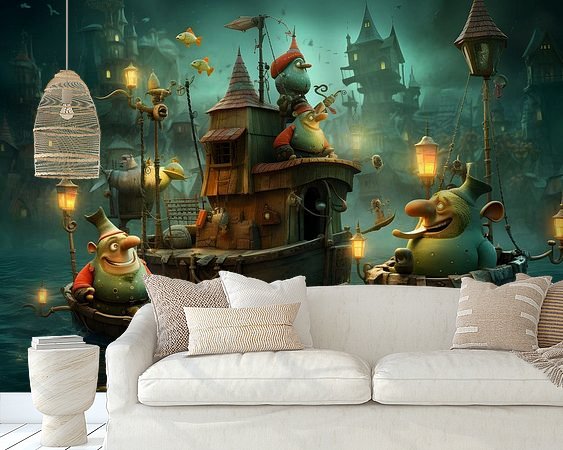 Voorbeeld van het werk in een kamer