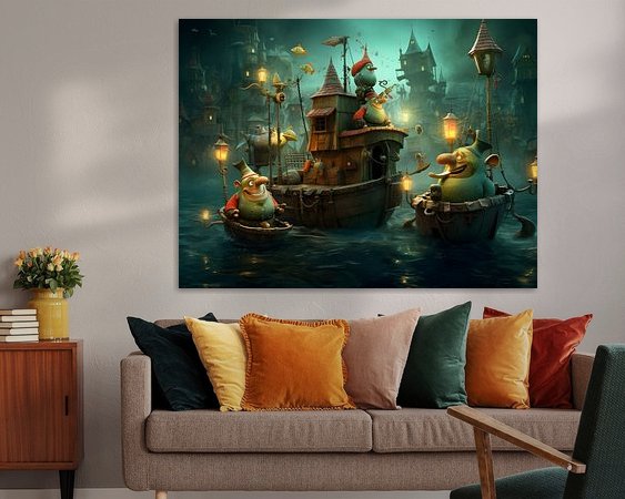 Voorbeeld van het werk in een kamer