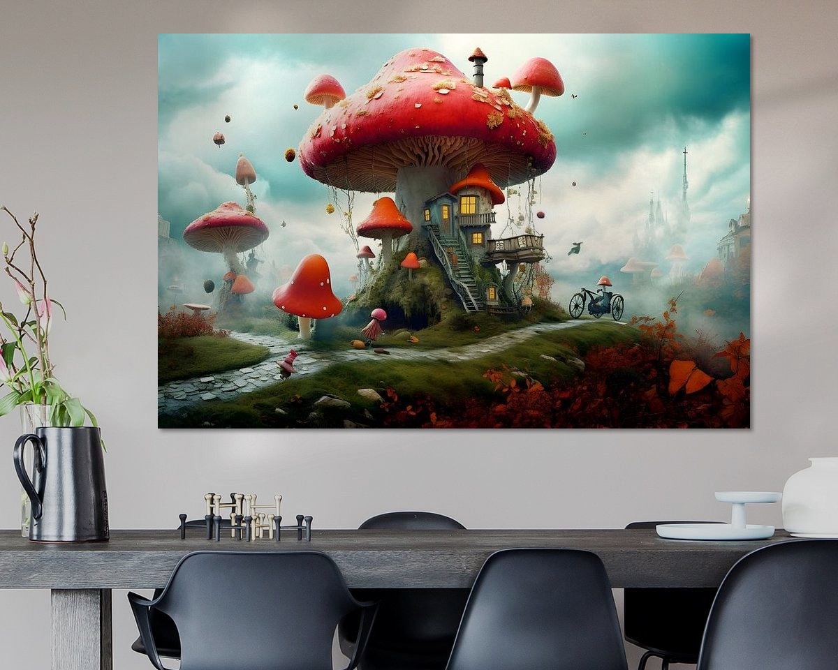 Voorbeeld van het werk in een kamer