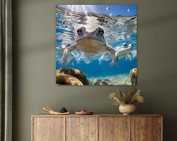 Bathing frogs by Heike Hultsch