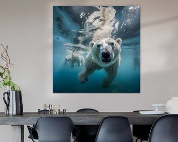 Diving polar bear by Heike Hultsch