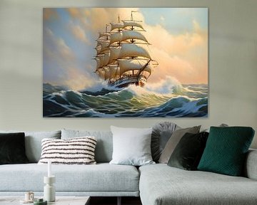 A sailing ship in the storm by Heike Hultsch