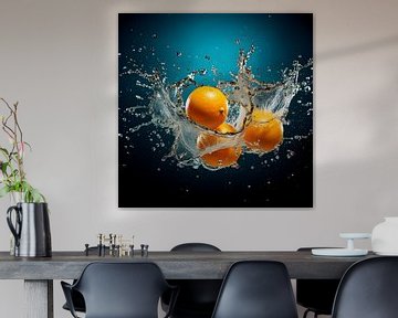 Oranges dans un bain à bulles sur Heike Hultsch