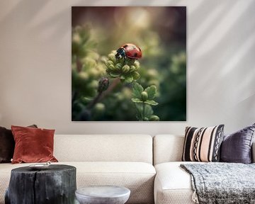 Coccinelle dans la verdure sur Heike Hultsch