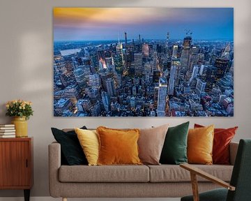 Zonsondergang boven Midtown Manhattan, VS van Patrick Groß
