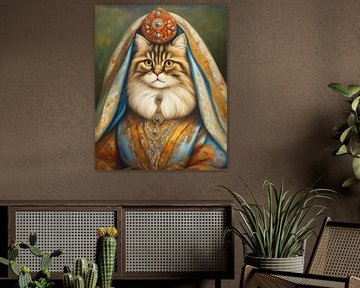 Fantasie Perzische kat ook wel de Pers kat genoemd in Traditionele Perzische kleding en sieraden-2