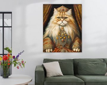 Fantasy Persian cat also called the Persian cat in Traditional Persian clothing and jewellery-3 by Carina Dumais