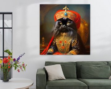 Fantasy Persian cat also called the Persian cat in Traditional Persian dress and jewellery-4 by Carina Dumais